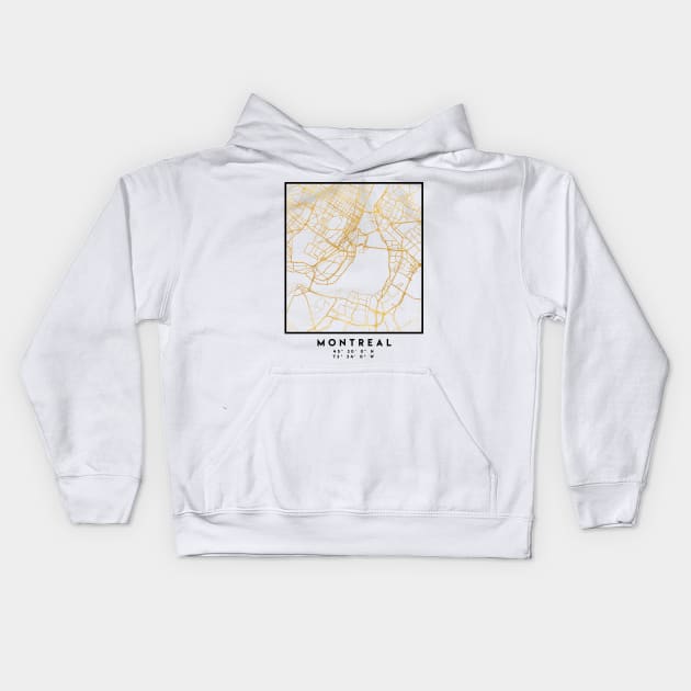 MONTREAL CANADA CITY STREET MAP ART Kids Hoodie by deificusArt